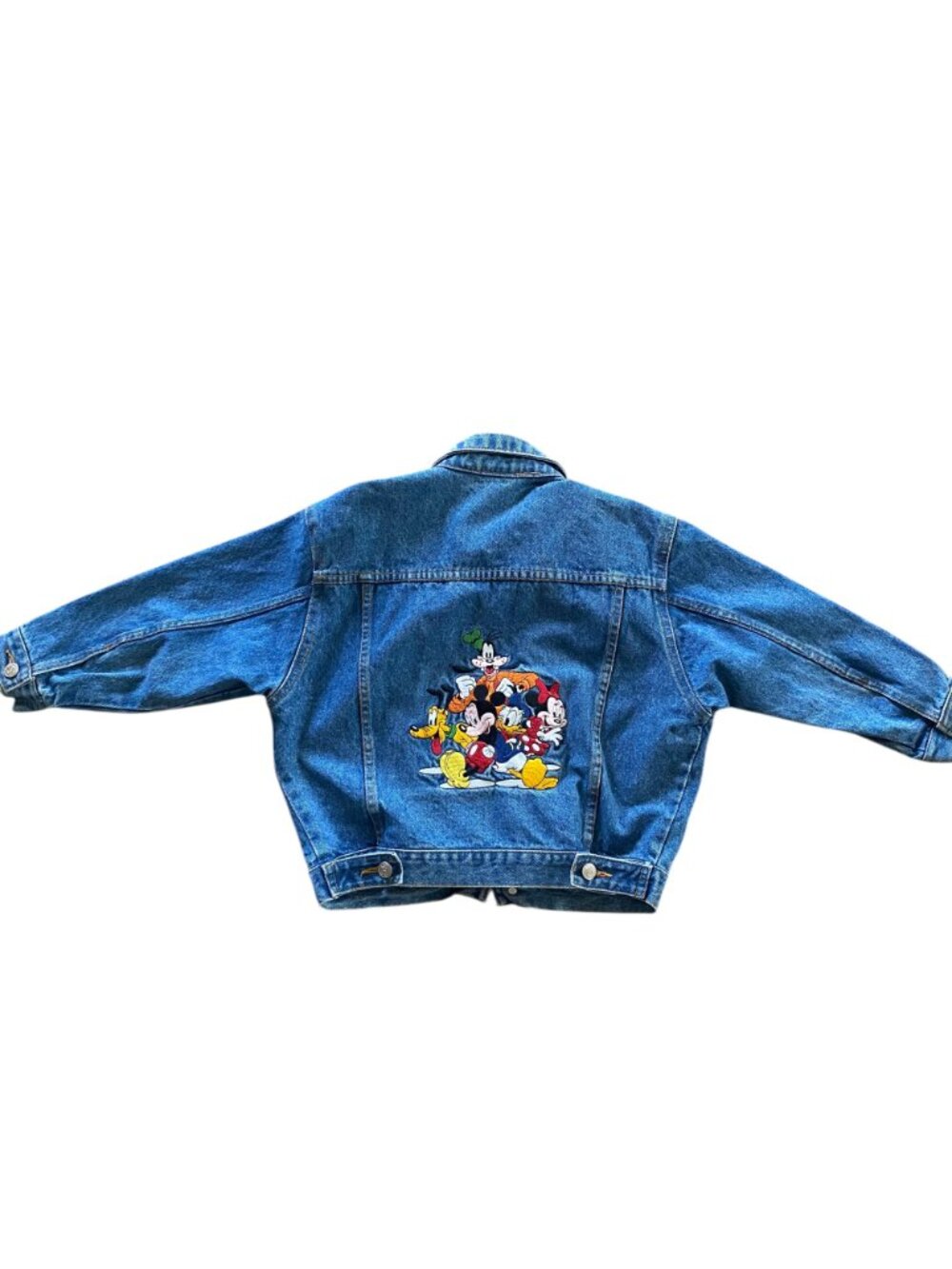 Vintage 90s Disney Store Mickey & Friends Embroidered Denim Jacket Med Wash - Picture 2 of 9